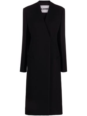 Jil Sander double-breasted cashmere coat - Black