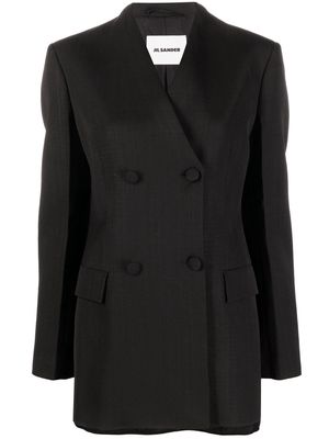 Jil Sander double-breasted short coat - Black