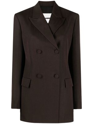 Jil Sander double-breasted silk-blend blazer - Brown