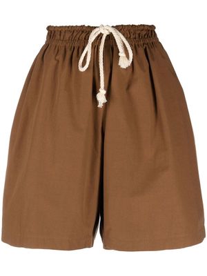 Jil Sander drawstring-waist cotton shorts - Brown