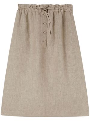Jil Sander drawstring-waist linen skirt - Neutrals