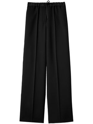 Jil Sander drawstring wool straight-leg trousers - Black