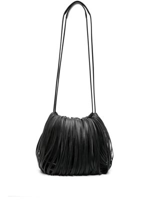 Jil Sander Dumpling Fringe leather bucket bag - Black