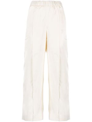 Jil Sander elasticated-waist wide-leg trousers - White