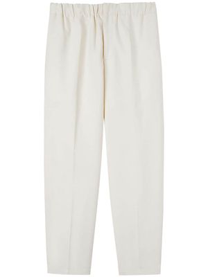Jil Sander elasticated-waistband cotton trousers - White