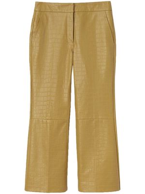 Jil Sander embossed crocodile-effect cropped trousers - Yellow
