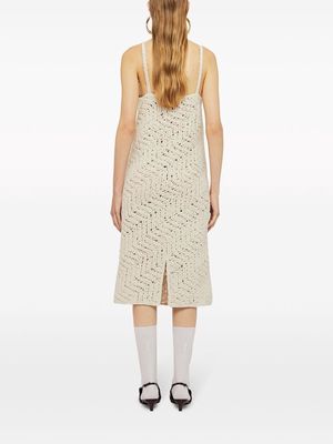 Jil Sander embroidered cotton midi dress - Neutrals