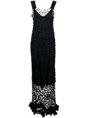 Jil Sander embroidered knit midi dress - Black