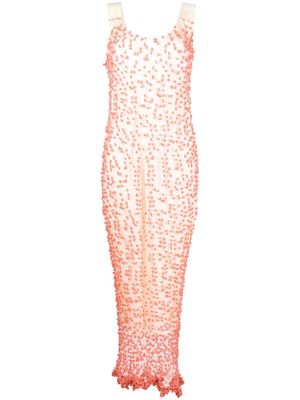 Jil Sander embroidered knit midi dress - Pink