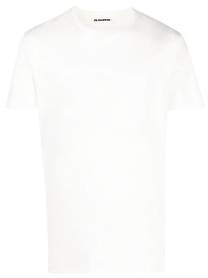 Jil Sander embroidered-logo short-sleeved T-shirt - Neutrals