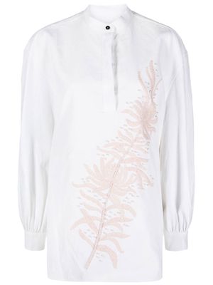 Jil Sander embroidered long-sleeve tunic - White