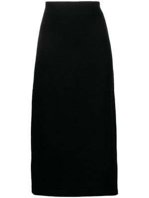 Jil Sander felted wool A-line skirt - Black