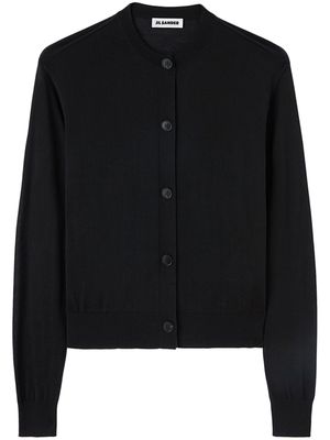 Jil Sander fine-knit crew-neck cardigan - Black