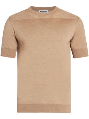 Jil Sander fine-knit crew-neck T-shirt - Neutrals