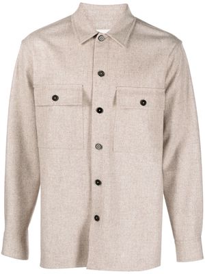Jil Sander flannel virgin-wool shirt jacket - Neutrals