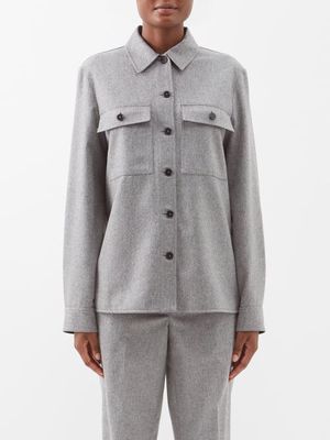 Jil Sander - Flap-pocket Wool Shirt - Womens - Grey