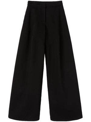 Jil Sander flared cotton trousers - Black
