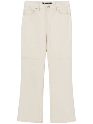 Jil Sander flared cotton trousers - White