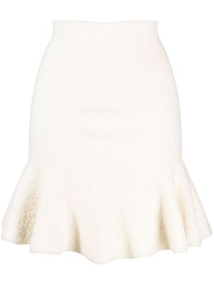 Jil Sander flared knitted mini skirt - Neutrals