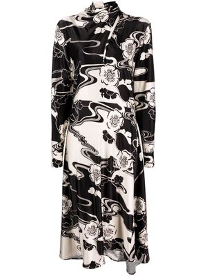 Jil Sander floral-print asymmetric dress - Black