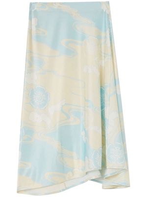Jil Sander floral-print asymmetric skirt - Blue