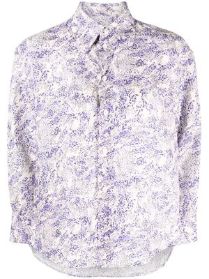 Jil Sander floral-print classic-collar shirt - Purple