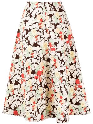 Jil Sander floral-print midi skirt - Brown
