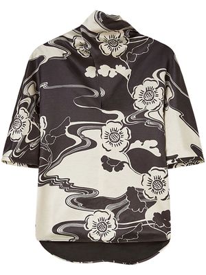 Jil Sander floral-print short-sleeve blouse - White