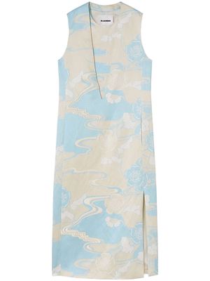 Jil Sander floral-print sleeveless dress - Blue