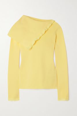 Jil Sander - Fringed Ribbed-knit Sweater - Yellow