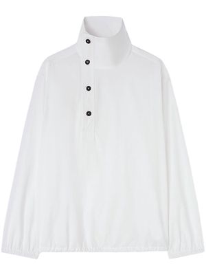 Jil Sander funnel-neck asymmetric blouse - White