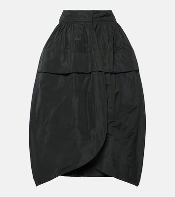 Jil Sander Gathered high-rise taffeta midi skirt