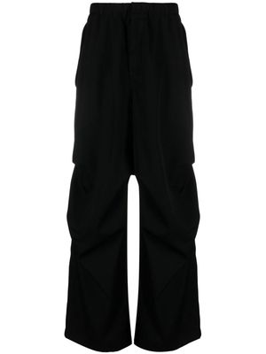 Jil Sander gathered wide-leg trousers - Black