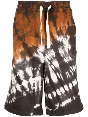 Jil Sander graphic-print knee-length shorts - Brown