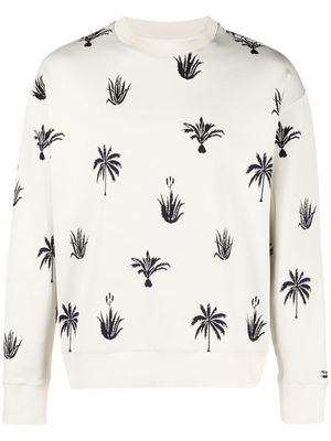 Jil Sander graphic-print long-sleeve sweatshirt - Neutrals