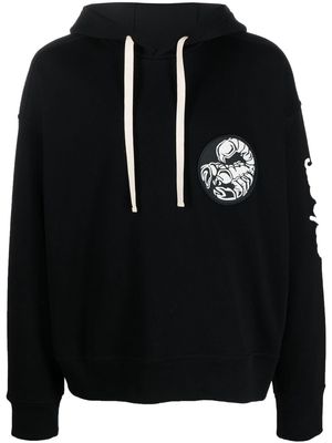 Jil Sander graphic-print pullover hoodie - Black