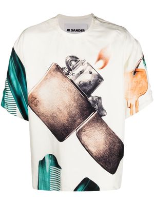 Jil Sander graphic-print short-sleeved T-shirt - Neutrals