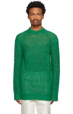 Jil Sander Green Linen Sweater