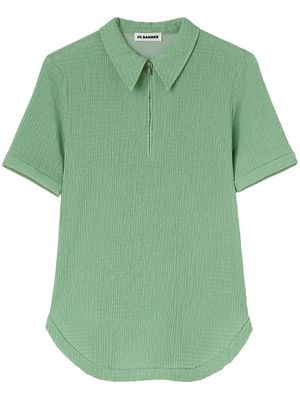 Jil Sander half-zip textured T-shirt - Green