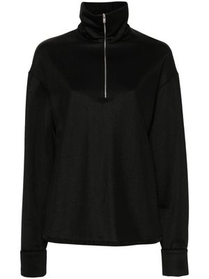 Jil Sander half-zipped sweatshirt - Black