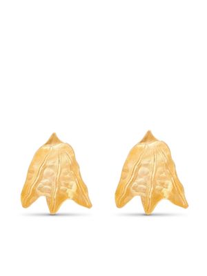 Jil Sander hammered-effect stud earrings - Gold