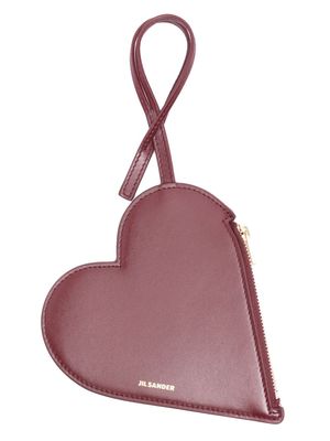 Jil Sander heart-shaped leather pouch - Red