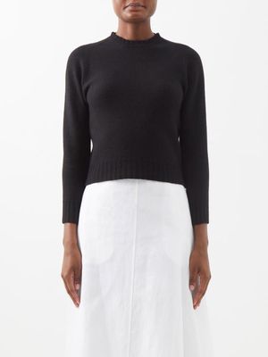 Jil Sander - High-neck Boiled-wool Sweater - Womens - Black
