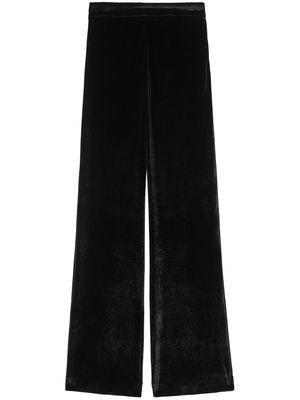Jil Sander high-waist velvet straight-leg trousers - Black