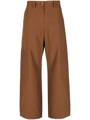 Jil Sander high-waist wide-leg cargo trousers - Brown