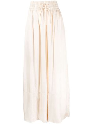 Jil Sander high-waisted flared palazzo trousers - White