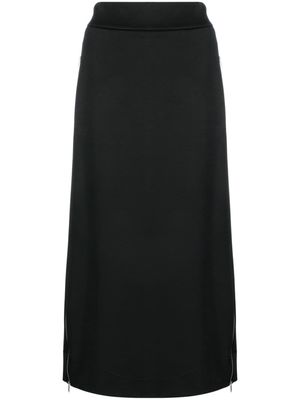 Jil Sander high-waisted side-zips midi skirt - Black