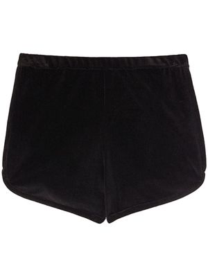Jil Sander high-waisted velvet mini shorts - Black