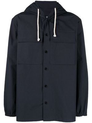 Jil Sander hooded cotton overshirt - Blue