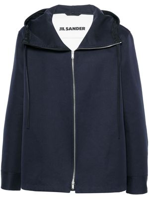 Jil Sander hooded cotton-silk jacket - Blue